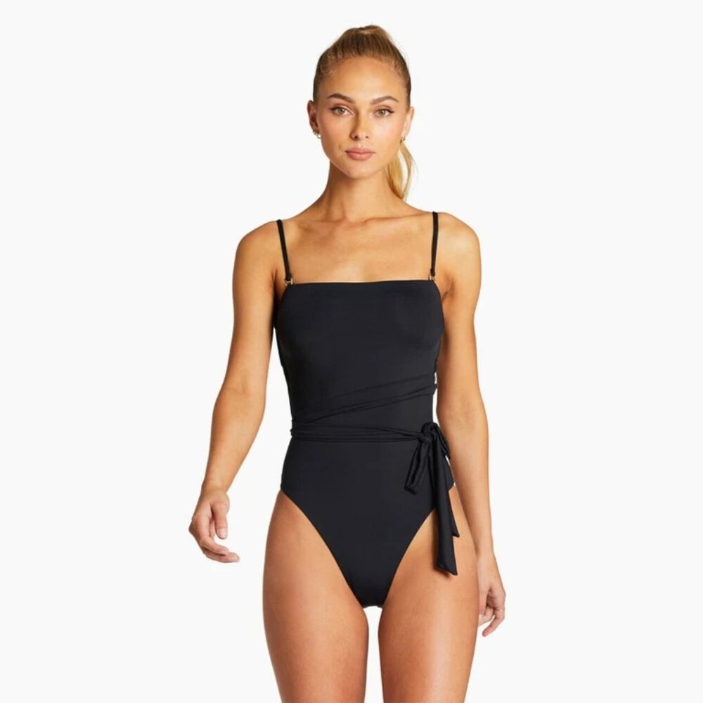 NWT S / 6 Vitamin A Black Marilyn One Piece Full Cut Swim Suit Made In USA - Picture 3 of 8